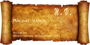 Máczai Vince névjegykártya