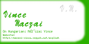 vince maczai business card